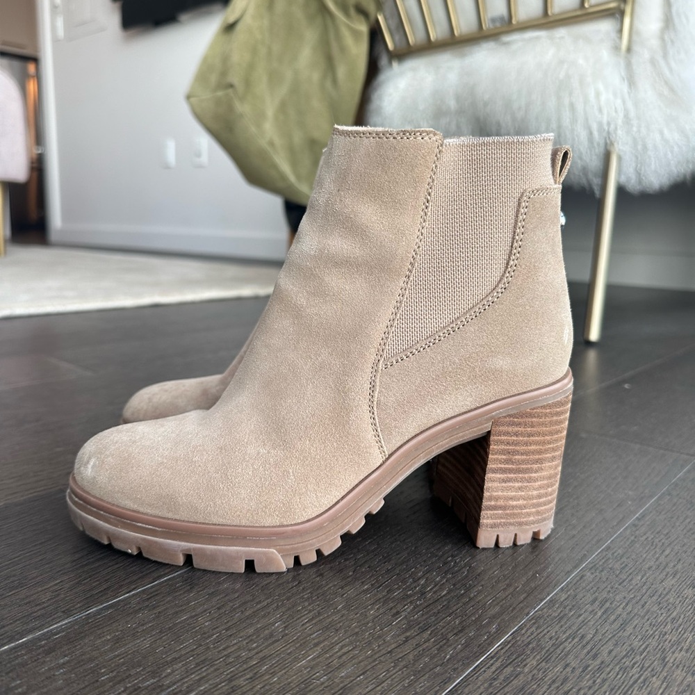 Vince Camuto Taupe Suede Ankle Boots